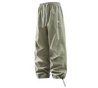 Pantalones de exterior para hombre pantalones de paracaídas holgados Y2K de secado rápido, pantalones de senderismo con bolsillos, pierna recta, pantalones de trabajo, pantalones de trabajo para