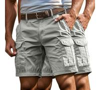 Pantalones de Fitness para Hombres Bolsillos Seguros con Botones/Cremallera Anti-Arrugas y fácil de cuidar no se deforma con Lavados Sencillos de Mantener en Buen Estado（Light Ashy；XL）