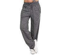 Pantalones de franela para mujer, otoño, invierno, sólidos, pierna ancha, deportes, sueltos, informales, largos, pantalones cortos, holgados, gris, 4XL