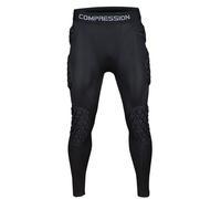 Pantalones de fútbol acolchados y amortiguadores con almohadillas de panal, leggings integrados para hombre, pantalones de portero de protección para una completa protección, 2-negro., M