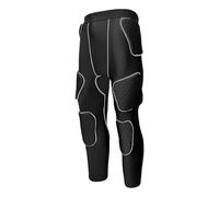 Pantalones de fútbol acolchados y amortiguadores con almohadillas de panal, leggings integrados para hombre, pantalones de portero de protección para una completa protección, 1 blanco., L