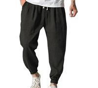 Pantalones de Harén para Hombre Lino de Algodon Bloomers Pantalones para Aladdin Yoga Cómodo Pantalón Recto Pantalón Ancho Pantalón Cagados Ancho Harem Pants Tallas Grandes M-5XL
