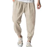 Pantalones de Harén para Hombre Lino de Algodon Bloomers Pantalones para Aladdin Yoga Cómodo Pantalón Recto Pantalón Ancho Pantalón Cagados Ancho Harem Pants Tallas Grandes M-5XL