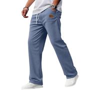 Pantalones de Hombre, Ancho Anchos Algodon Pinzas Largos Montaña Deportivos Moda Casual Lino Running Golf Deporte Baloncesto Táctico Verano Pantalon Chino Hombre,XL