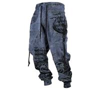 Pantalones de hombre Casual Baggy a la moda con múltiples bolsillos pierna recta del chándal elásticos deportivos con estampados vacaciones de verano tallas grandes para el ocio playa de gran tamaño