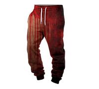 Pantalones de hombre de Halloween vintage con estampado de sangre de terror que hace miedo pantalones elásticos con cordones, pantalones cómodos y suaves, pantalones casuales para fiesta de Halloween