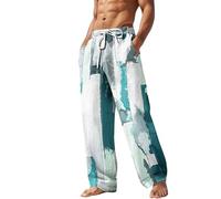 Pantalones de hombre Pantalones de verano Pantalones de playa Cordón Cintura elástica Impresión 3D Rayas Estampados Gráficos Geometría Comodidad Casual Diario Vacaciones Ropa de Calle Amarillo Azul