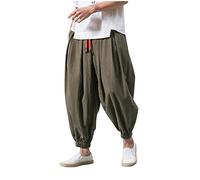 Pantalones de hombre, para hombre, de moda, casual, suelto, color sólido, pantalones harén, pierna ancha, pantalones elásticos, zapatos de ropa y accesorios