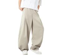 Pantalones de Hombre Tipo paracaídas, Pantalones Cargo Holgados, Tipo Harem con Bolsillos, Estilo Casual de Negocios, Ajustados, Color Beige, Talla 3X Large.