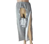 Pantalones De Incontinencia Con Abertura Completa For El Cuidado Del Paciente, Ropa De Cuidado For Mujeres Y Hombres, Ayuda De Enfermería For Pacientes Ancianos En Diálisis(Gray,3XL)