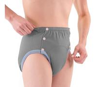 Pantalones de incontinencia de algodón para adultos: ropa interior lavable, transpirable, ajustable a prueba de fugas para ancianos (gris, XL)