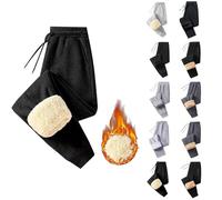 Pantalones de Jogging de invierno cálidos para mujer, pantalones de cartera para mujer a atar, Slacks con bolsillos Loungewear forrados en forro polar Trousers gruesos, ropa holgada Loungewear grande