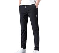 Pantalones de Jogging Hombre Baggy Cargo Activewear Leger Sport Pantalones Chándal de algodón Cintura elástica Pantalones anchos Running Ciclismo Caliente Pants con Bolsillos Otoño Invierno, Negro