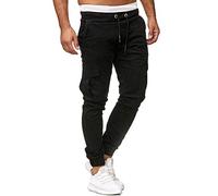 Pantalones de Jogging Hombre Cargo Chándal Slim Fit Pantalones Deportivos Jogger Pantalones de chándal Más el Tamaño Casual Workout con Bolsillos Joggers Activewear Long Sweatpants, Le Noir, L
