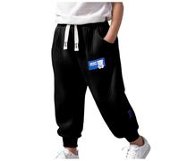 Pantalones de Jogging para Niño Pantalones De Jogging Color Sólido Baggy Cintura Elástica Ocio Pantalones Deportivos Adolescentes Ligero Color Sólido Deporte Casual con Bolsillos, A-le negro, 2-3 Años