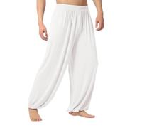 Pantalones de Kung Fu Tai Chi para entrenamiento de verano de poliéster para artes marciales adecuados para práctica Shaolin Wing Chun (L blanco)
