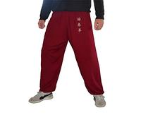 Pantalones de Kung Fu Tai Chi y Wing Chun Pantalones para Hombre y Mujer Amplio y Agradable en Viscosa (M, Color WC Burdeos)