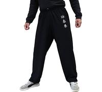 Pantalones de Kung Fu Tai Chi y Wing Chun Pantalones para Hombre y Mujer Amplio y Agradable en Viscosa (XL, Color WC Negro)