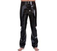 Pantalones De Látex De Goma Para Hombre, Pantalones, Disfraces Fetiche Con Bolsillos, Hechos A Medida,Amarillo,3XL