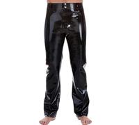 Pantalones De Látex De Goma Para Hombre, Pantalones, Disfraces Fetiche Con Bolsillos, Hechos A Medida,Negro,3XL