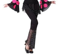 Pantalones de lentejuelas Rock Micro Horn Social Dance Pantalones Body Shape Pantalones, Negro , L
