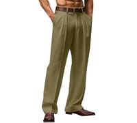 Pantalones de lino de verano para hombre, pantalones anchos para el tiempo libre con pierna recta, transpirables, cómodos, pantalones de yoga ligeros para vacaciones y uso diario, cómodos pantalones