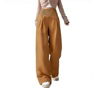 Pantalones De Lino Mujer Pantalon Lino Mujer Pantalón Azul Marino Mallas con Bolsillos Vestir 3/4 Verano Yoga Conjunto 2 Piezas Deportivos Calcas Mulher Harem Chinos Ropa Ibicenca Cintura Alta Chino