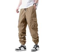 Pantalones De Lino, Pantalones Cargo Largos Informales Para Hombre Con Múltiples Bolsillos Pantalon Cargo Elásticos Pantalon Holgados Para Actividades Al Aire Libre Camping Y Senderismo Cómodos Paras
