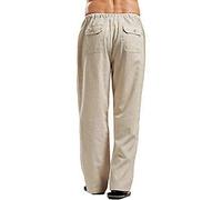 Pantalones de lino para hombre de talla grande: pantalones deportivos ligeros para hombre, pantalones de descanso para hombre, holgados, pantalones de pierna recta, pantalones de playa de verano con