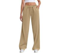 Pantalones de lino para mujer, de lino, de algodón, cintura alta, pantalones de mujer, pantalones de pierna ancha, holgados, pantalones largos para el tiempo libre, pantalones largos de palazzo