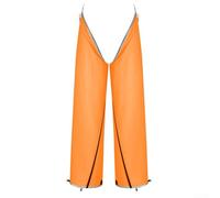 Pantalones de lluvia compactos de nailon de silicona 20D, pantalones impermeables con cremallera de longitud completa para senderismo y camping, ligeros para protección contra tormentas, naranja