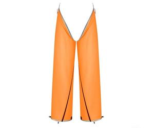 Pantalones de lluvia compactos de nailon de silicona 20D, pantalones impermeables con cremallera de longitud completa para senderismo y camping, ligeros para protección contra tormentas, naranja