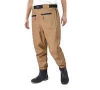 Pantalones de lluvia impermeables para hombre, pantalones de pesca unisex, pantalones de caza siameses, pantalones de vadeo de cintura para mujer, prácticos vadeadores de cintura alta con botas