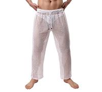 Pantalones de malla transparente para hombre, ropa interior atractiva, tela de malla, mallas largas, pantalones de nailon para hombre, malla transparente, pantalones largos, pantalones de hombre, O