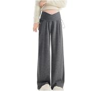 Pantalones de Maternidad Mujer sobre el Vientre Premama Embarazada Cintura Alta Pantalones Suelto Suave Ropa Maternidad premamá Yoga Cómodo Pantalones Ligero Verano