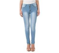 Pantalones de mezclilla ajustados para mujer, de tiro medio, elásticos, estilo vintage, cómodos, informales, uso diario, uso urbano, fin de semana, azul, L