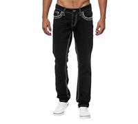 Pantalones de mezclilla clásicos de pierna recta para hombre, pantalones de chándal relajados de ajuste regular con bolsillos, pantalones casuales de negocios 2026, Jeans negros para hombre, 3XL