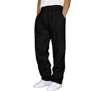 Pantalones de mezclilla holgados para hombre, de pierna ancha, ajuste holgado, con cordón en la cintura, pantalones de mezclilla relajados de pierna recta para uso casual, costuras duraderas, tela