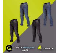 Merlin Mason Pantalones vaqueros impermeables para motocicleta, azul, tamaño M para Hombres