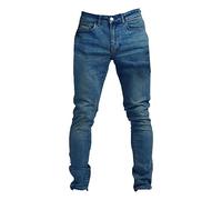 Pantalones de mezclilla para hombre, estilo retro, cónicos, rectos, delgados, ligeros, vaqueros, elegantes, elegantes, elegantes, cómodos, para senderismo, color sólido, duraderos, para exteriores