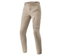 Revit Chino Terry Zip Skinny Pantalones textiles de motocicleta, Arena, Talla 28/32