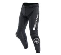 Dainese Super Speed 2.0 Pantalones de cuero de moto, negro-blanco, tamaño 58 para Hombres