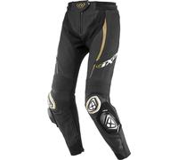 Ixon Vortex 3 Pantalones de cuero de motocicleta para damas, negro/dorado, Talla L