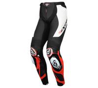 Ixon Vortex 3 Pantalones de cuero de motocicleta, negro-blanco-rojo, tamaño L