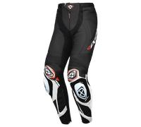 Ixon Vortex 3 Pantalones de cuero de motocicleta, negro-blanco, tamaño XS para Hombres