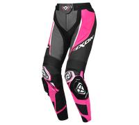 Ixon Vortex 3 Pantalones de cuero de motocicleta para damas, negro-rosa, tamaño L para Mujer