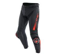 Pantalones de moto Pelle Hombre Dainese SUPER SPEED Black/Red-Fluo