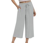 Pantalones de mujer con cintura elástica, talla grande, holgados, holgados, para el Reino Unido, informales, color sólido, pierna ancha, pantalones de pierna recta, forro polar, cómodos, gris, XL