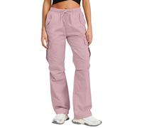 Pantalones de mujer con cordón pantalones de cigarrillo mujer elegantes pantalones casuales de playa con muchos bolsillos largos anchos transpirables suaves de trabajo para vacaciones, oficina, casa o