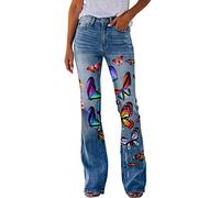 Pantalones de mujer elegantes y ligeros, pantalones acampanados, pantalones de otoño, sueltos, informales, modernos, de pierna ancha, vintage, estampados, rectos, para el tiempo libre, elásticos